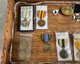 Assorted Military Police Pins /Medals & Coins
