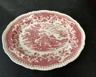 1930's Seaforth Red/Pink Transferware Platter