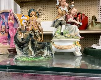 Collie Dog & Puppy Planter