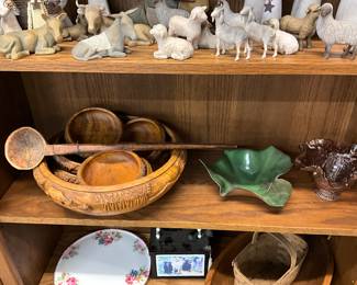 Wood Tiki Style Salad Set
