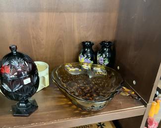 Amber Apple Shaped Fruit Bowl