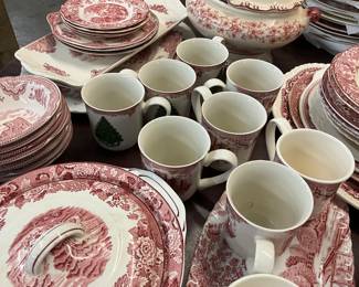 Enoch Wood & Sons Red Transferware China
