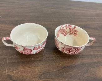 Johnson Bros Red English Chippendale Cups
