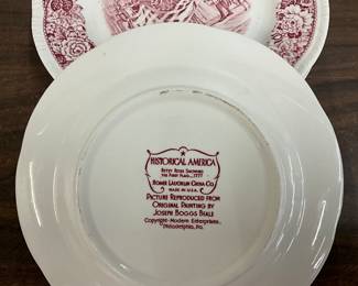 Homer Laughlin Historical America Red Plate