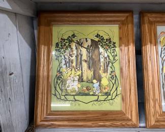 1970's Framed Illustration from the Story of the Root Children