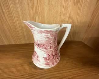 Alfred Meakin "Tintern" Pitcher Red & White Transferware