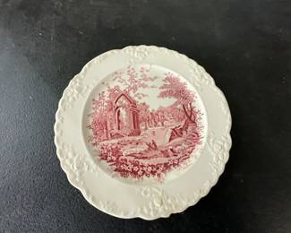 Taylor & Smith English Abbey Red Transferware Plate