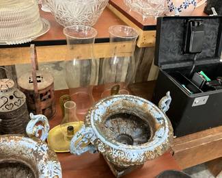 Various Cast Iron, Glass & Metal Items