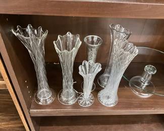 Swung Art Glass & Misc Vases