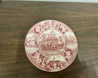 Jonroth Williamsburg VA Red Dinner Plate