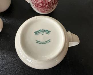 Johnson Bros Old Britain Castles Red Coffee Cups