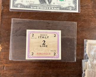1943 Italy 2 Lire Allied Military Currency
