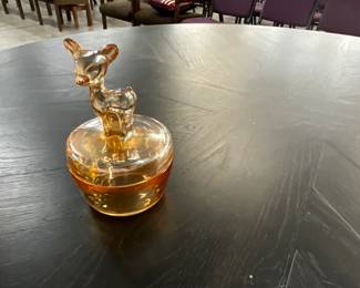 Marigold Glass Deer Trinket / Powder Dish