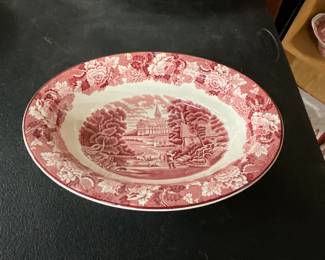 Enoch Woods & Sons Red Oval Serving Dish