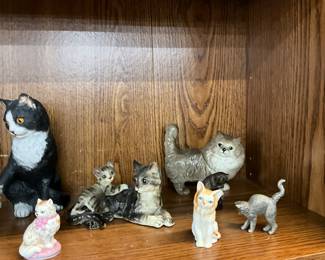 Porcelain & Pewter, Franklin Mint, Napco & Misc Kitten/Cat Figurines