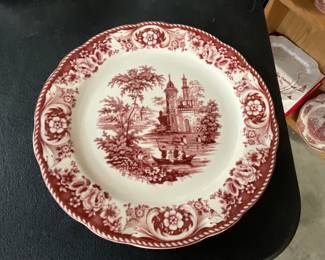 Madison Bay Co Red Transferware Plate