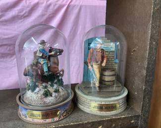 John Wayne Figurines Under Domes