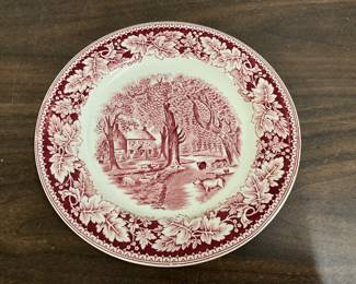 Homer Laughlin Historical America Red Plate