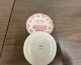 Johnson Bros Red Transferware Plates