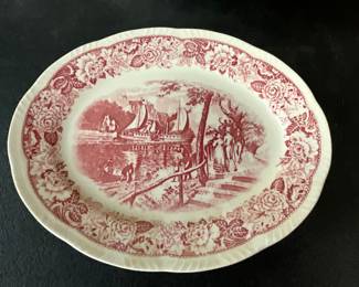 Homer Laughlin Historical America Red Platter