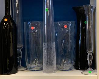 Clear and black Art glass past furniture markets