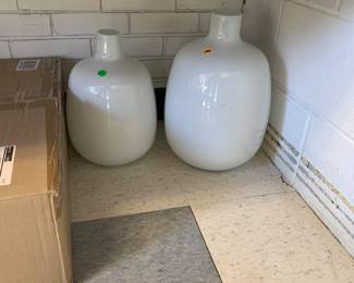 White Art glass Vases