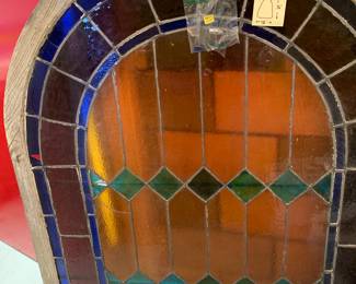 48”x56” arched stained glass window
