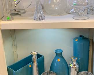 Turquoise and silver art glass from past furniture markets