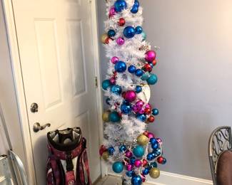 Pre-lit whimsical slender Christmas tree