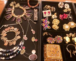Necklaces and clip earrings