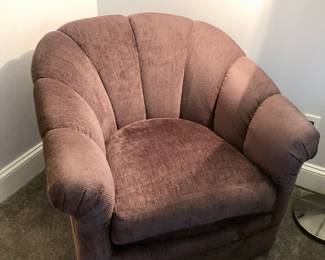 Aubergine swivel club chair