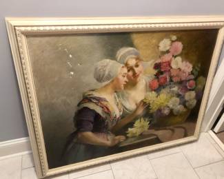 Antique painting with slight damage