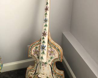 Handpainted Italian pottery cello
