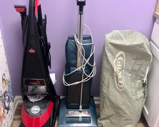 Carpet cleaner, vacuum, and playpen 