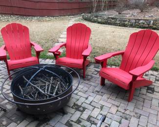Red Adirondack chairs (5 available)
