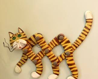 Cute cat multipurpose peg rack
