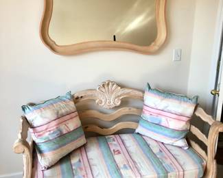 Perfect sunroom settee and mirror