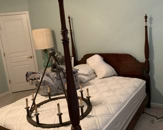 Queen bed with canopy frame