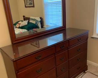 Cherry dresser with mirror