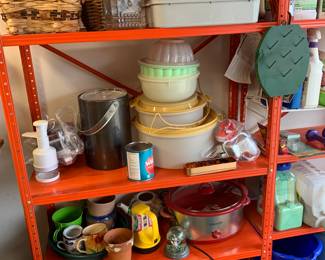 Baskets, Tupperware, gardening pots