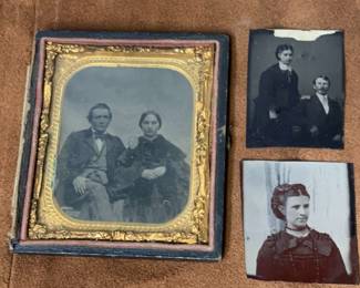 DAGUERREOTYPE Two Tin Types