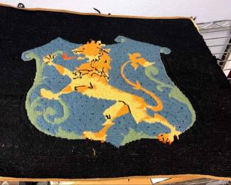 Heraldic Lion Rampant Needlepoint