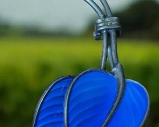 Hans Myhre Blue Enamel Sterling Brooch