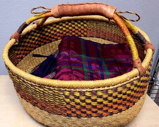 Bolga Basket With Linens
