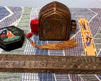 Travel Collectibles Torma Tsampa Mold, Gau Prayer Box  Russian Painted Box