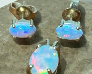 Opal Earrings A Pendant