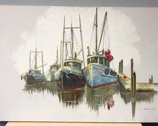 George Lam Signed Painting on Canvas