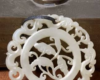 Asian Carved Stone Medallion