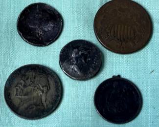 1866 2 cent coin, Ancient Coin 1883 Love Token