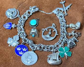AZ Sterling Charm Bracelet